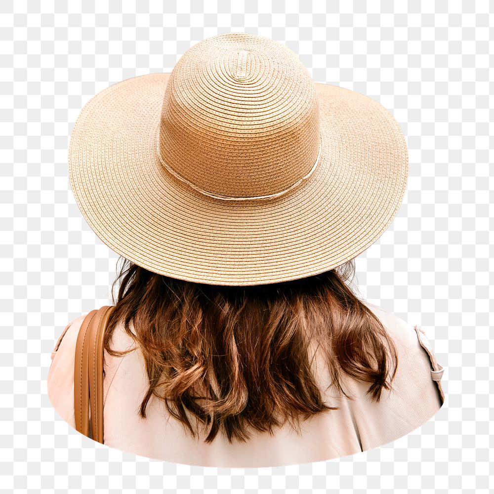 PNG woman in sunhat, collage element, transparent background