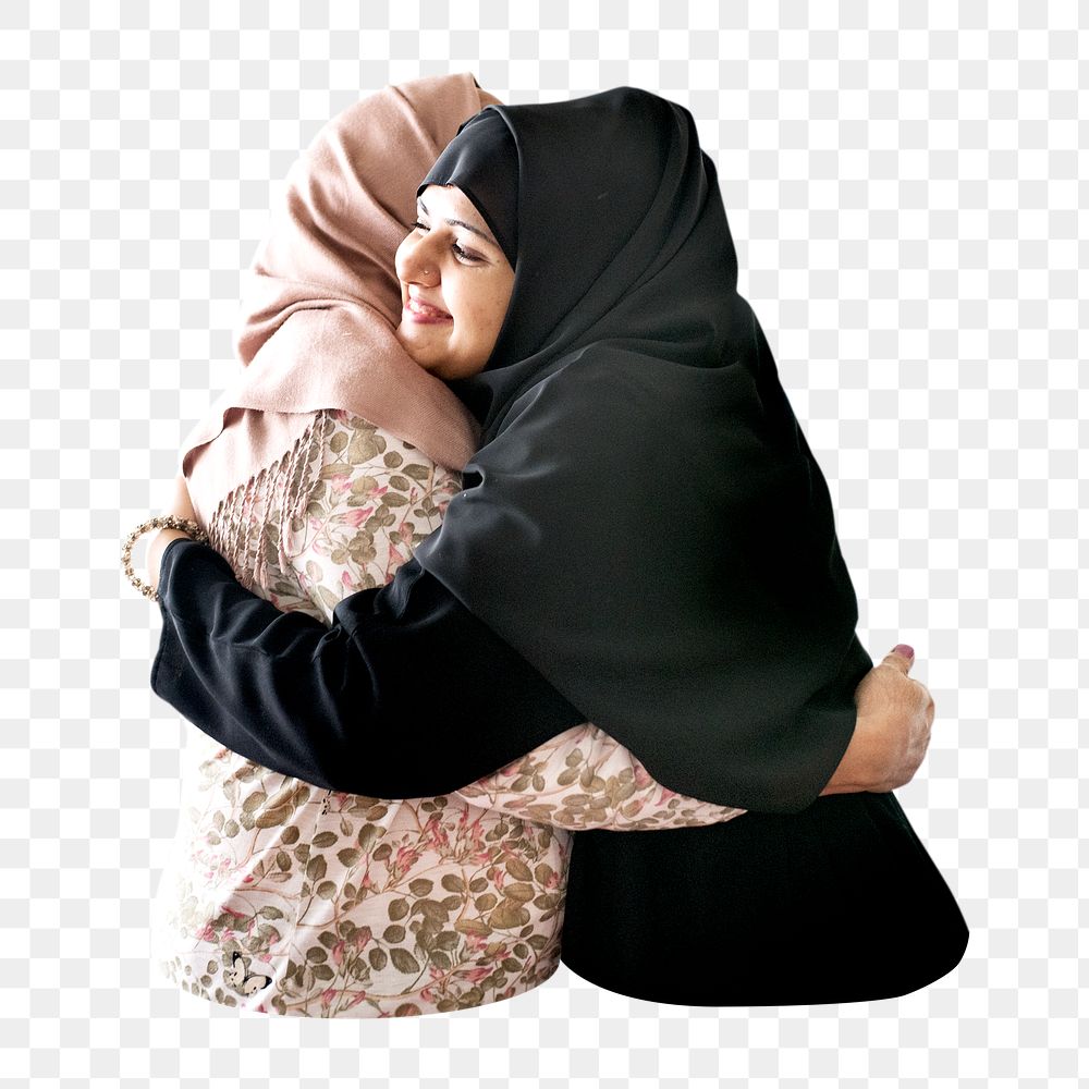Muslim women png collage element, transparent background