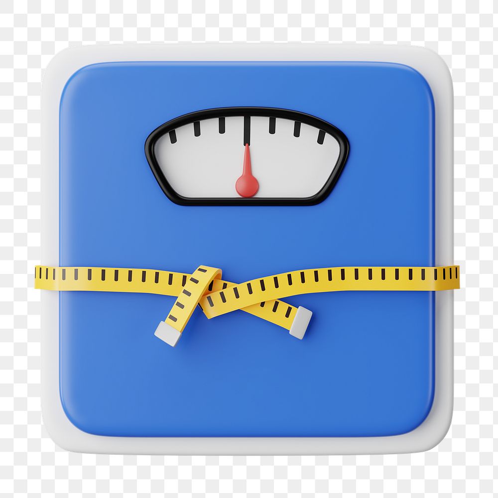 PNG 3D weight scale, element illustration, transparent background
