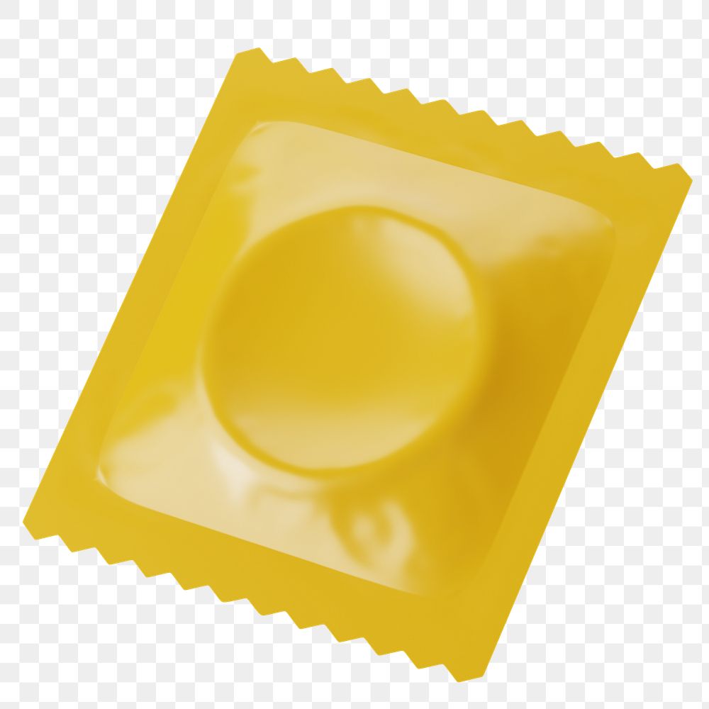 PNG 3D condom bag, element illustration, transparent background
