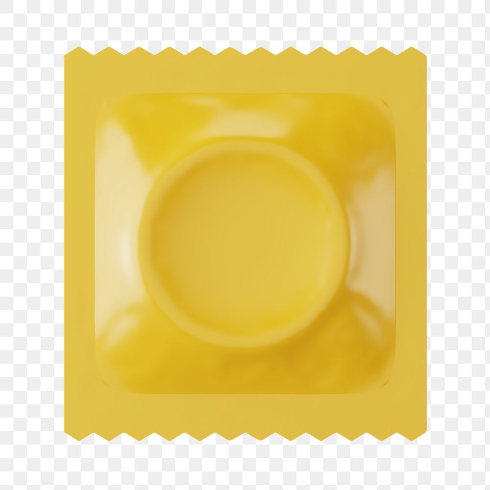 PNG 3D condom bag, element illustration, transparent background