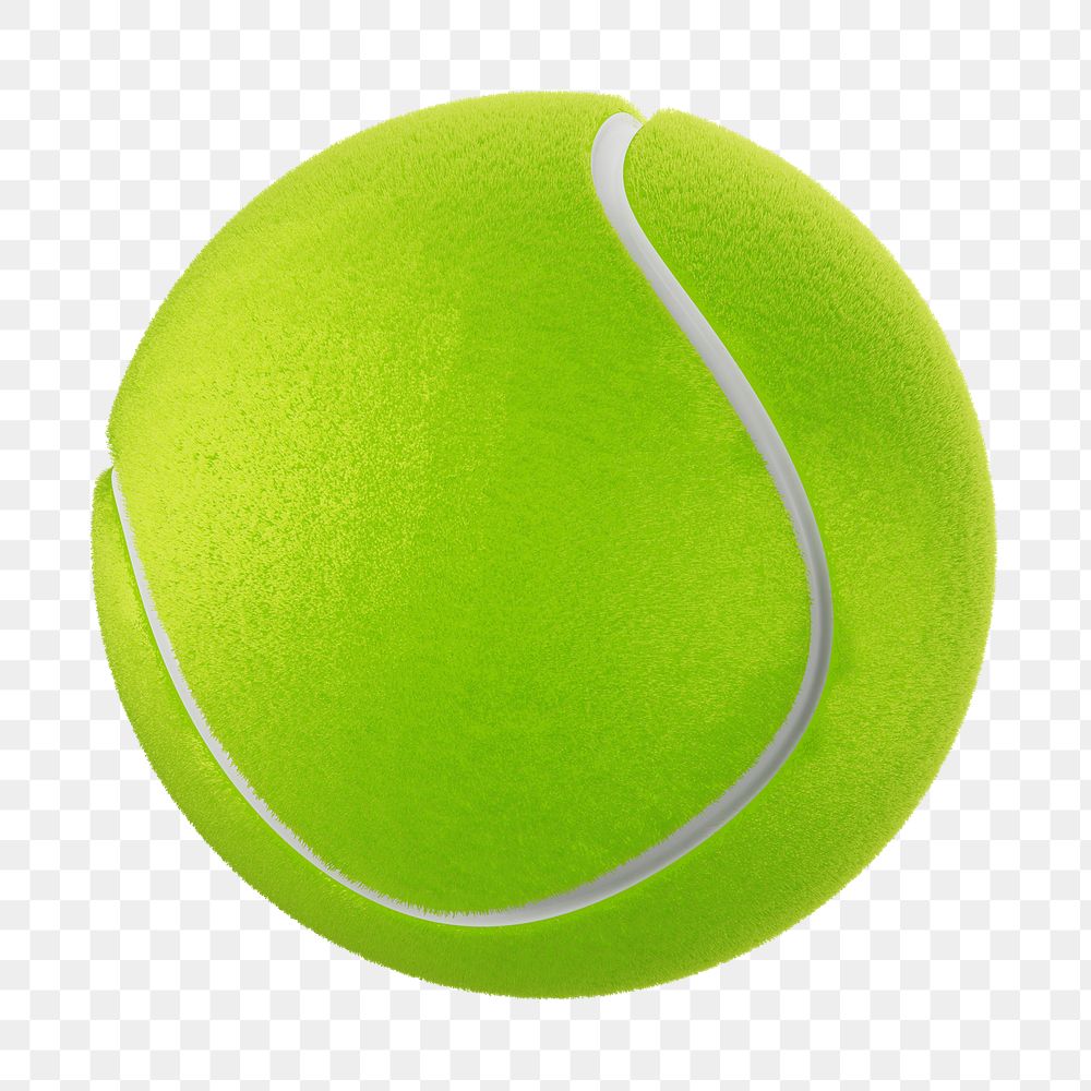 PNG 3D tennis ball, element illustration, transparent background