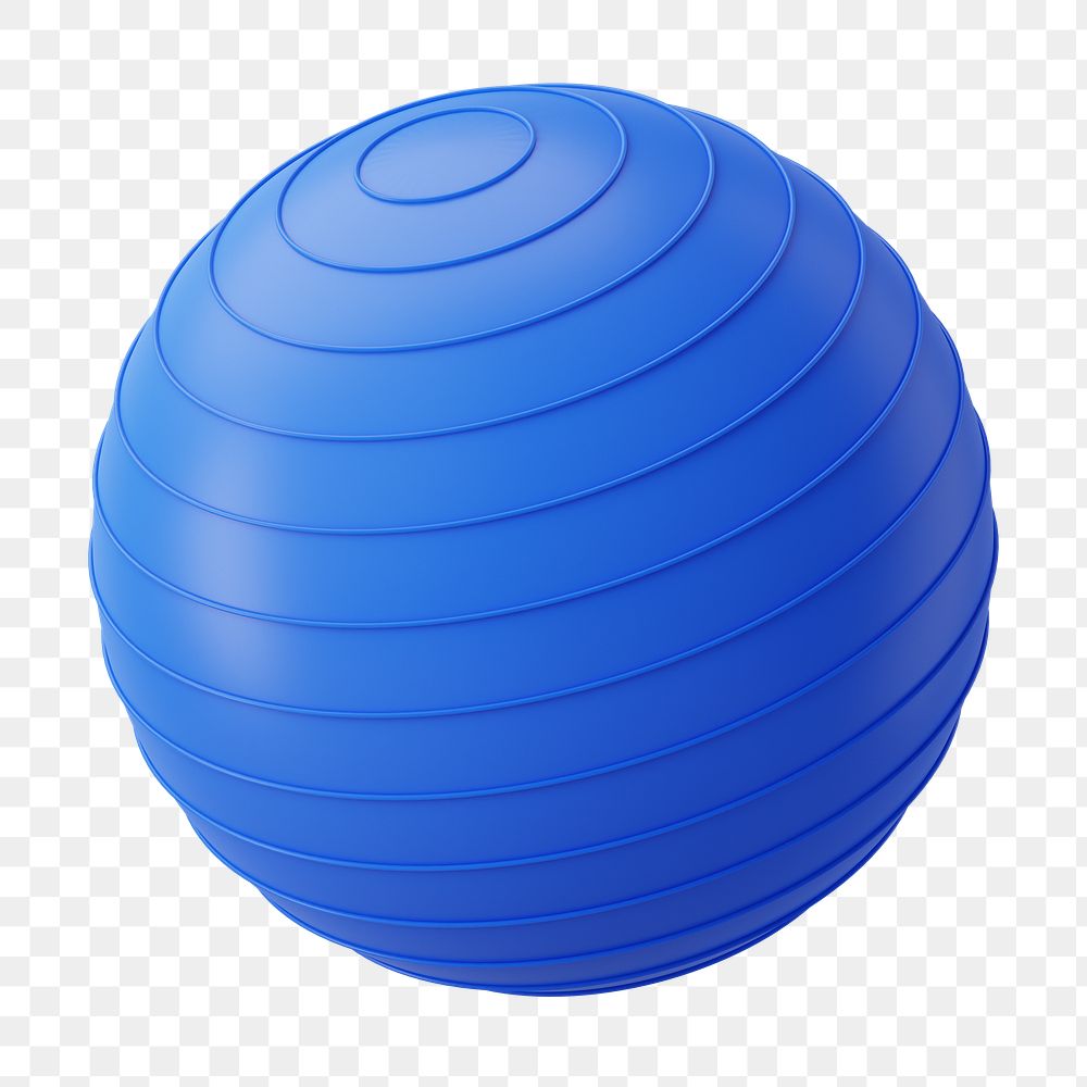 PNG 3D yoga ball, element illustration, transparent background