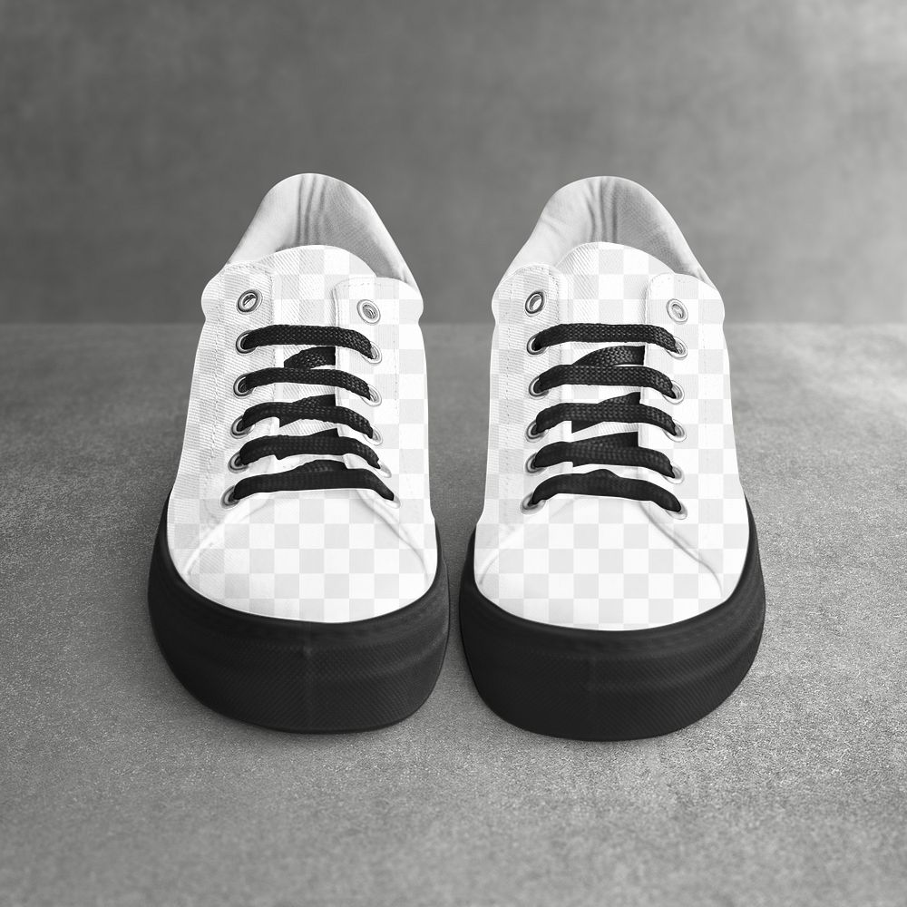 Canvas sneakers png mockup, transparent design