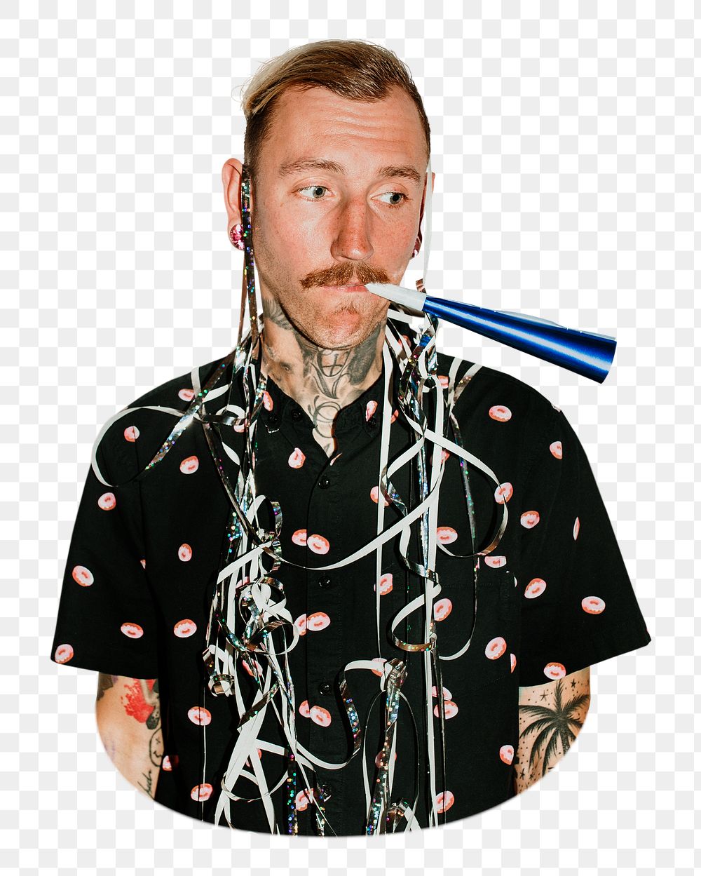 PNG Party guy collage element, transparent background