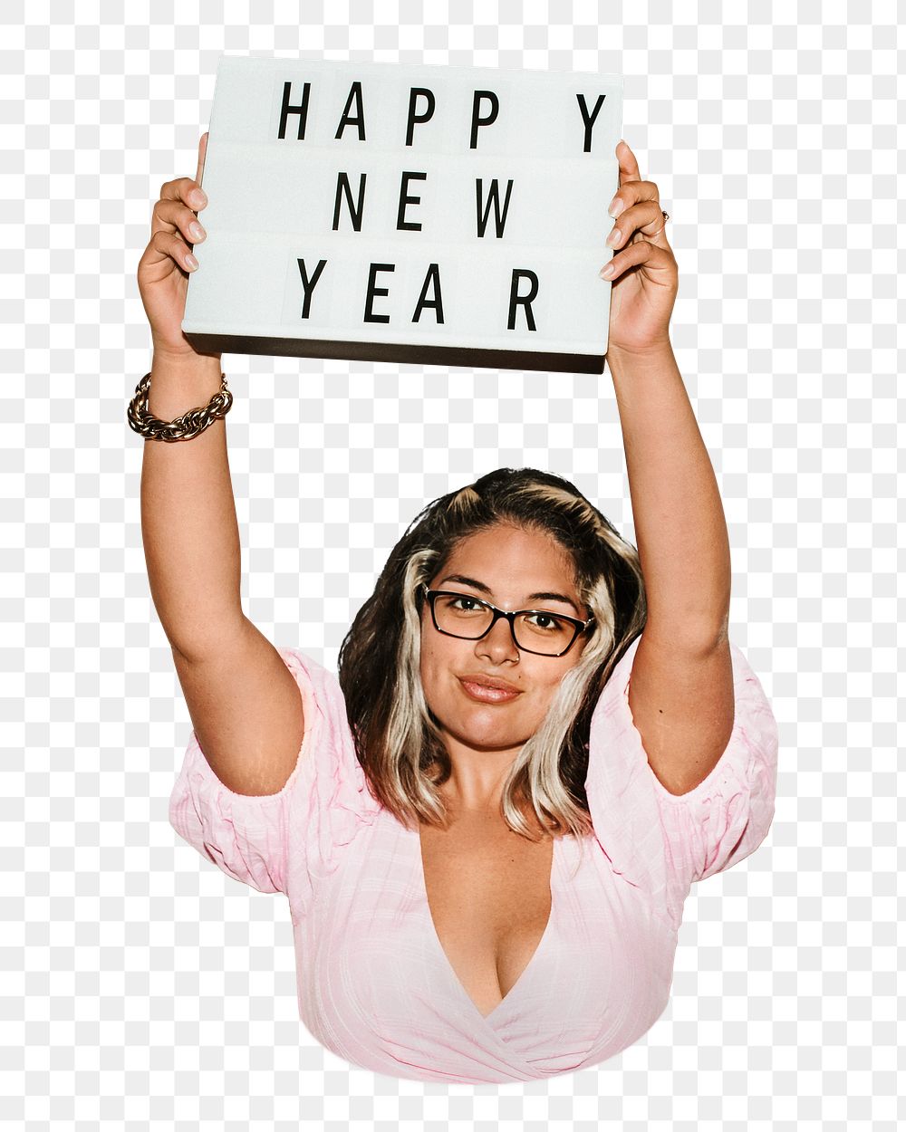 PNG Happy New Year collage element, transparent background