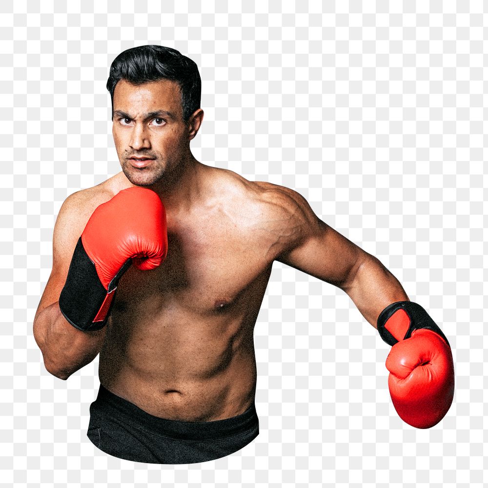 PNG strong boxer, collage element, transparent background