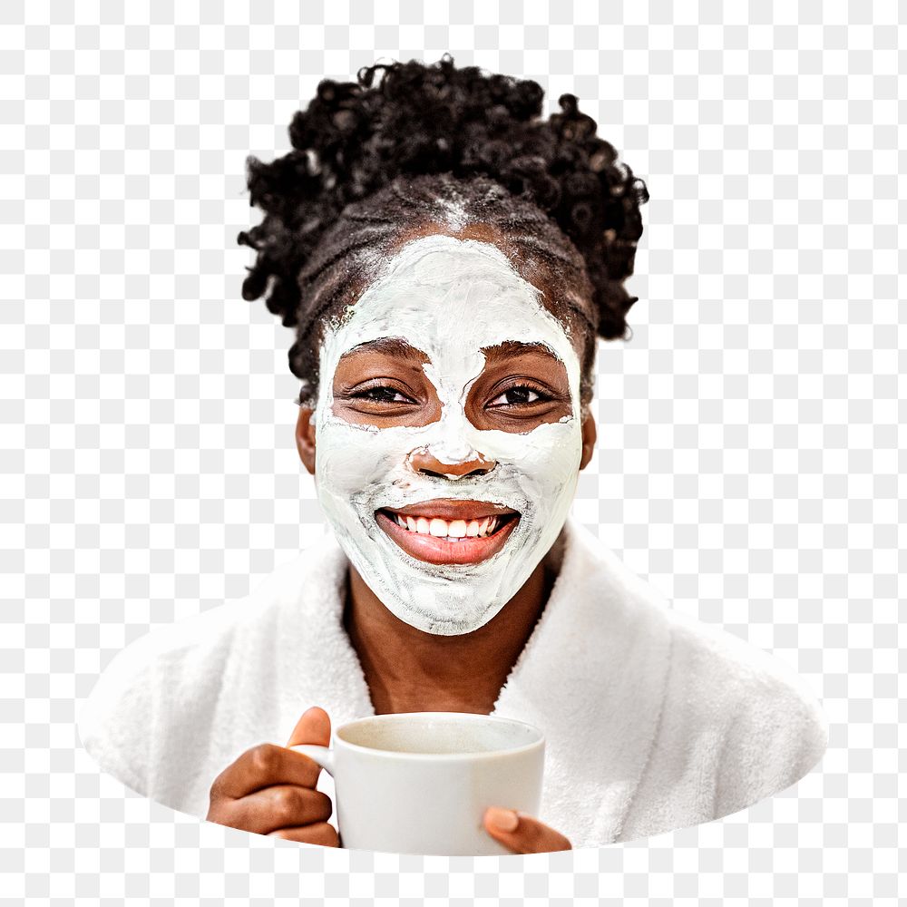 PNG facial mask woman, collage element, transparent background