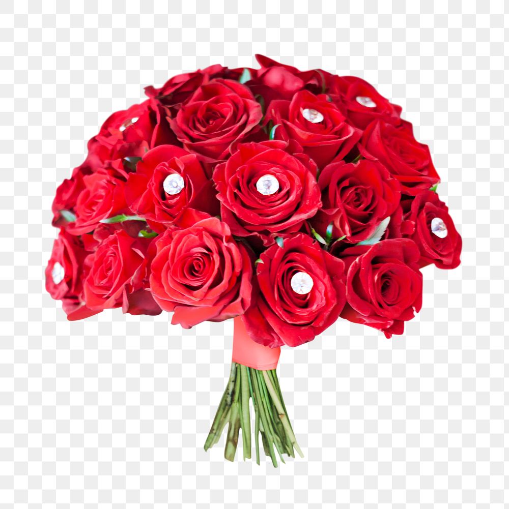 Red roses png collage element, transparent background