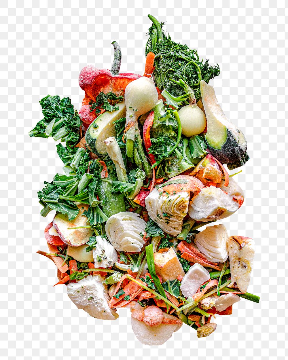 Vegetable scraps png, healthy food, transparent background