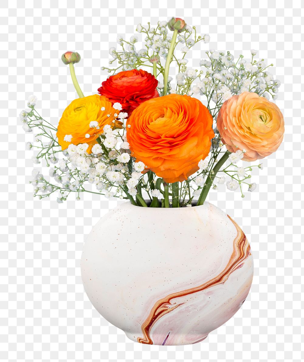 Flower vase png, transparent background