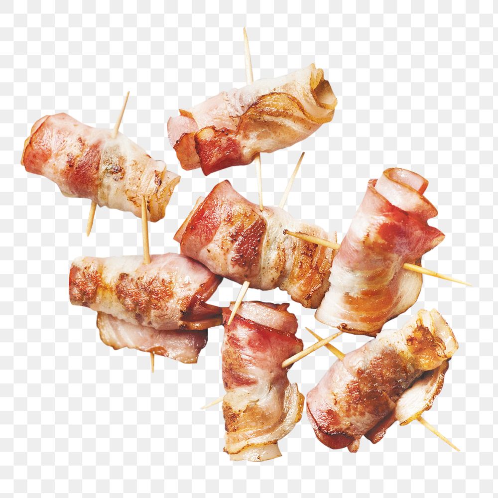 PNG Bacon appetizers, collage element, transparent background