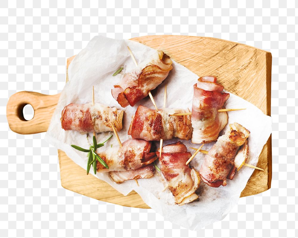 PNG Bacon appetizers, collage element, transparent background