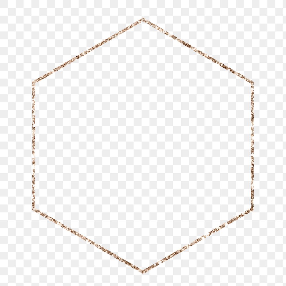 Sparkly hexagon shape png, transparent background