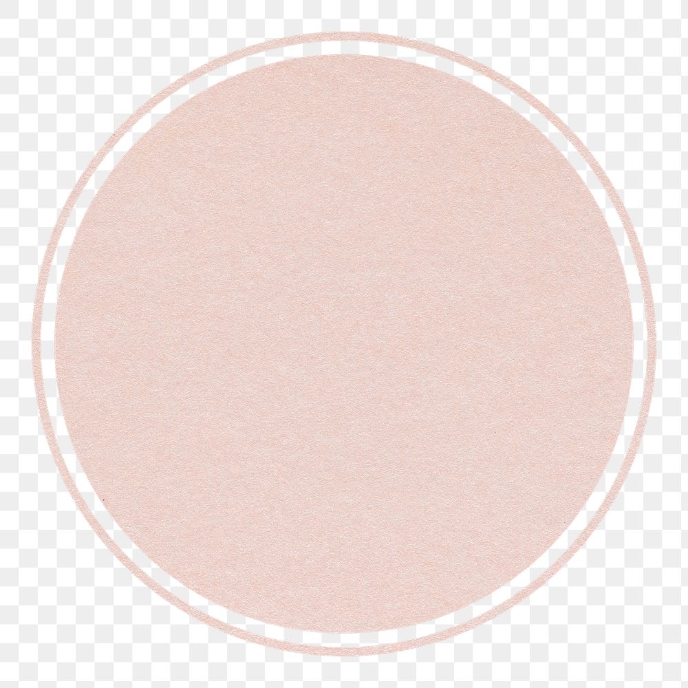 Pink circle png badge, geometric shape, transparent background