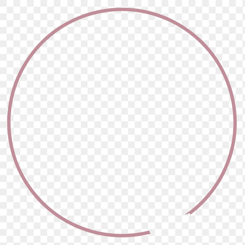 Pink circle line png, transparent background