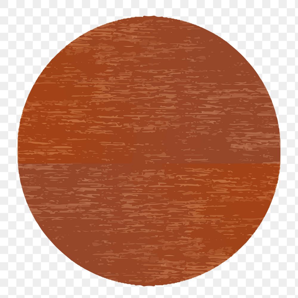 Brown circle png badge, geometric shape, transparent background