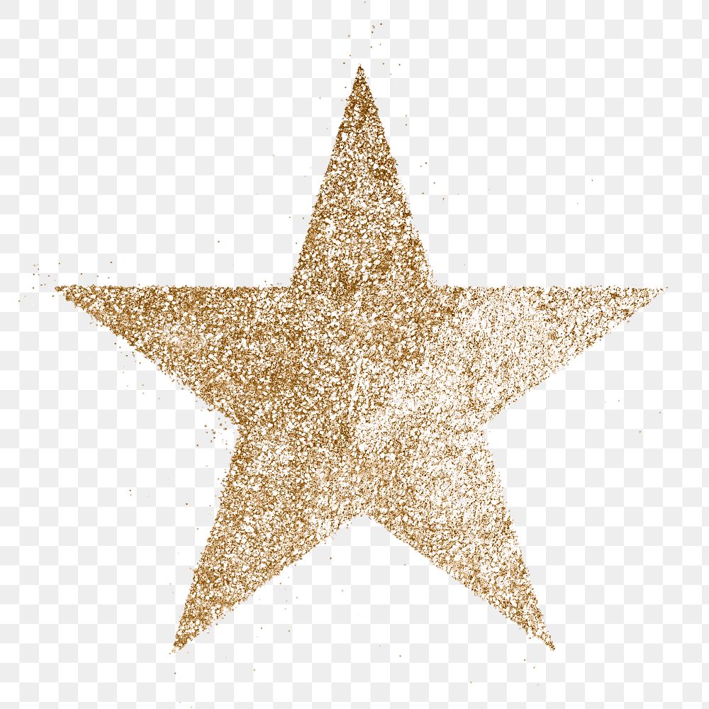 Luxury glittery festive star png collage element, transparent background