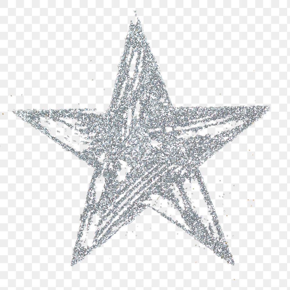 Luxury glittery festive star png collage element, transparent background