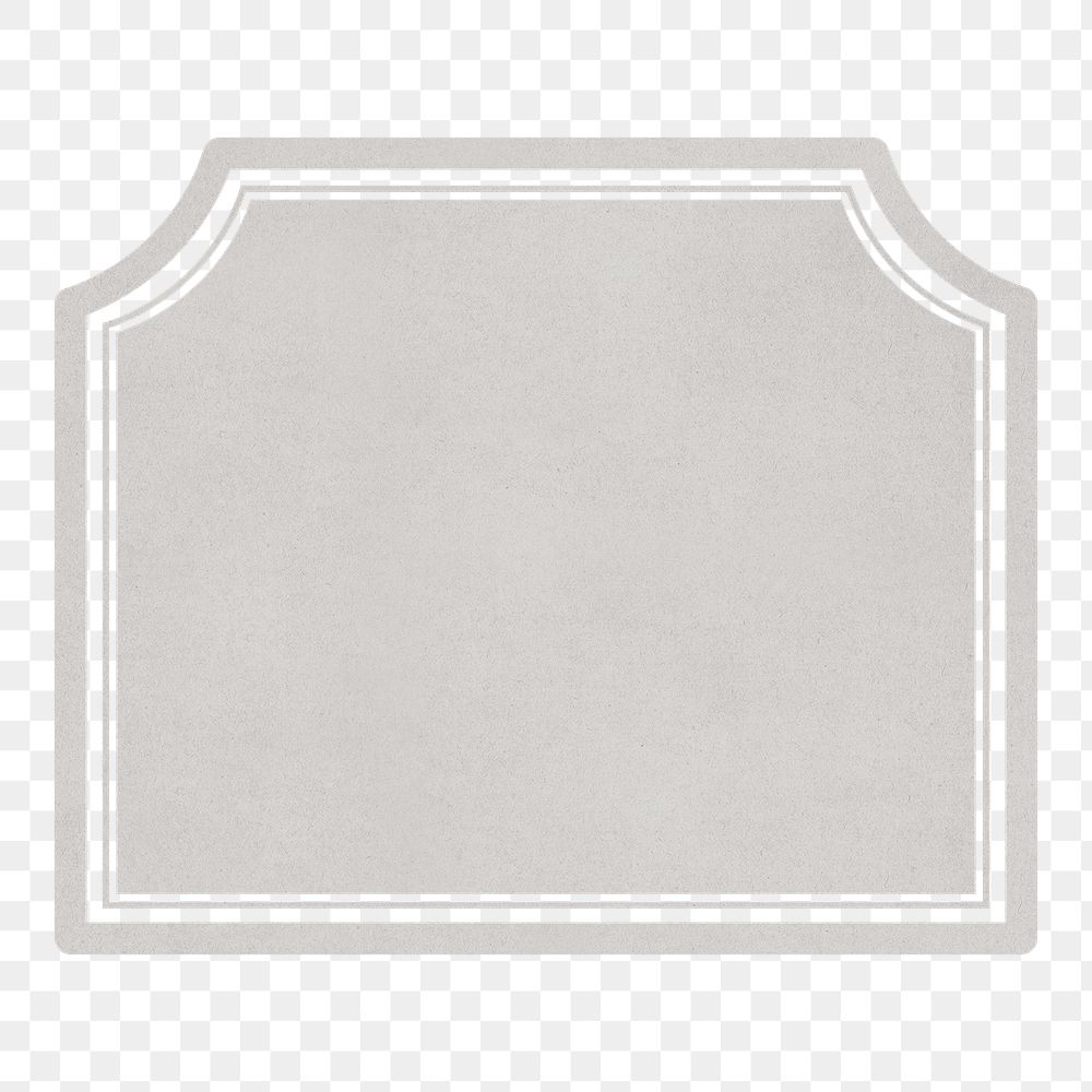Textured gray png vintage badge, transparent background