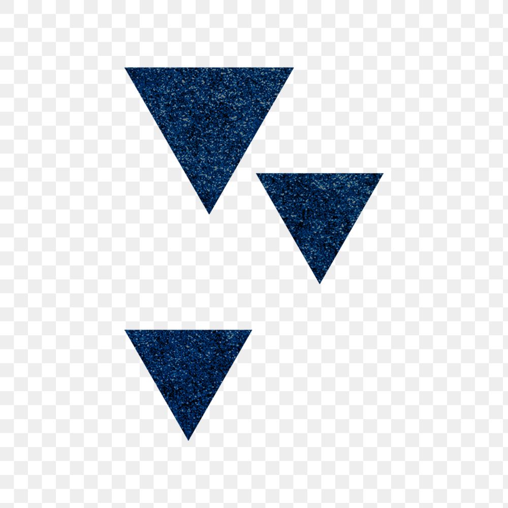 Blue textured triangles png, arrows, transparent background