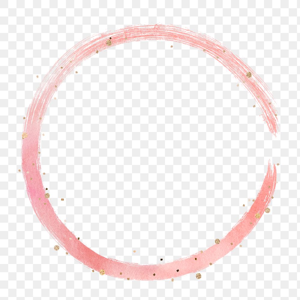 Round frame png pink, transparent background