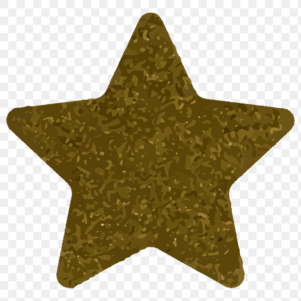 PNG brown glitter star, wood chips texture transparent background