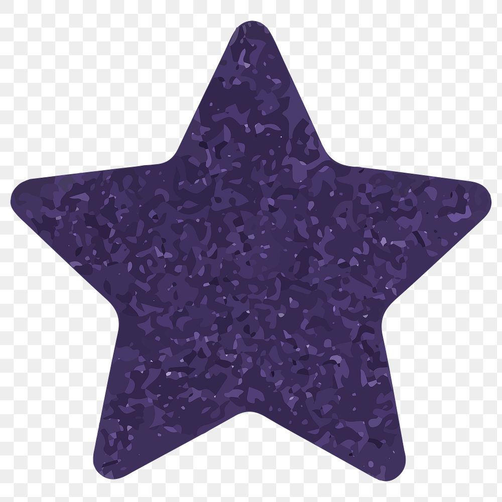 PNG purple glitter star, rough plywood texture transparent background