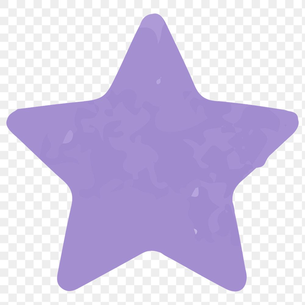 PNG purple star element, textured shape element transparent background