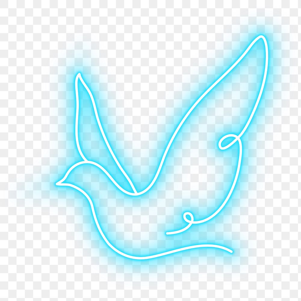 PNG neon blue bird illustration, transparent background