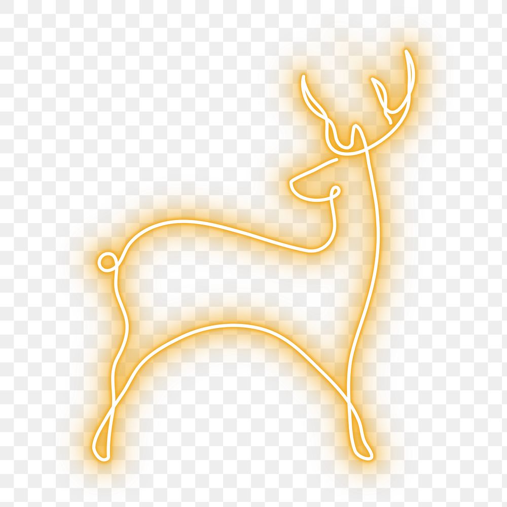 PNG neon yellow deer illustration, transparent background