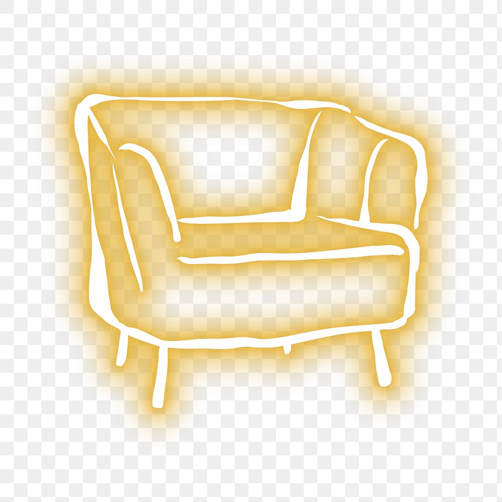 PNG neon yellow sofa illustration, transparent background