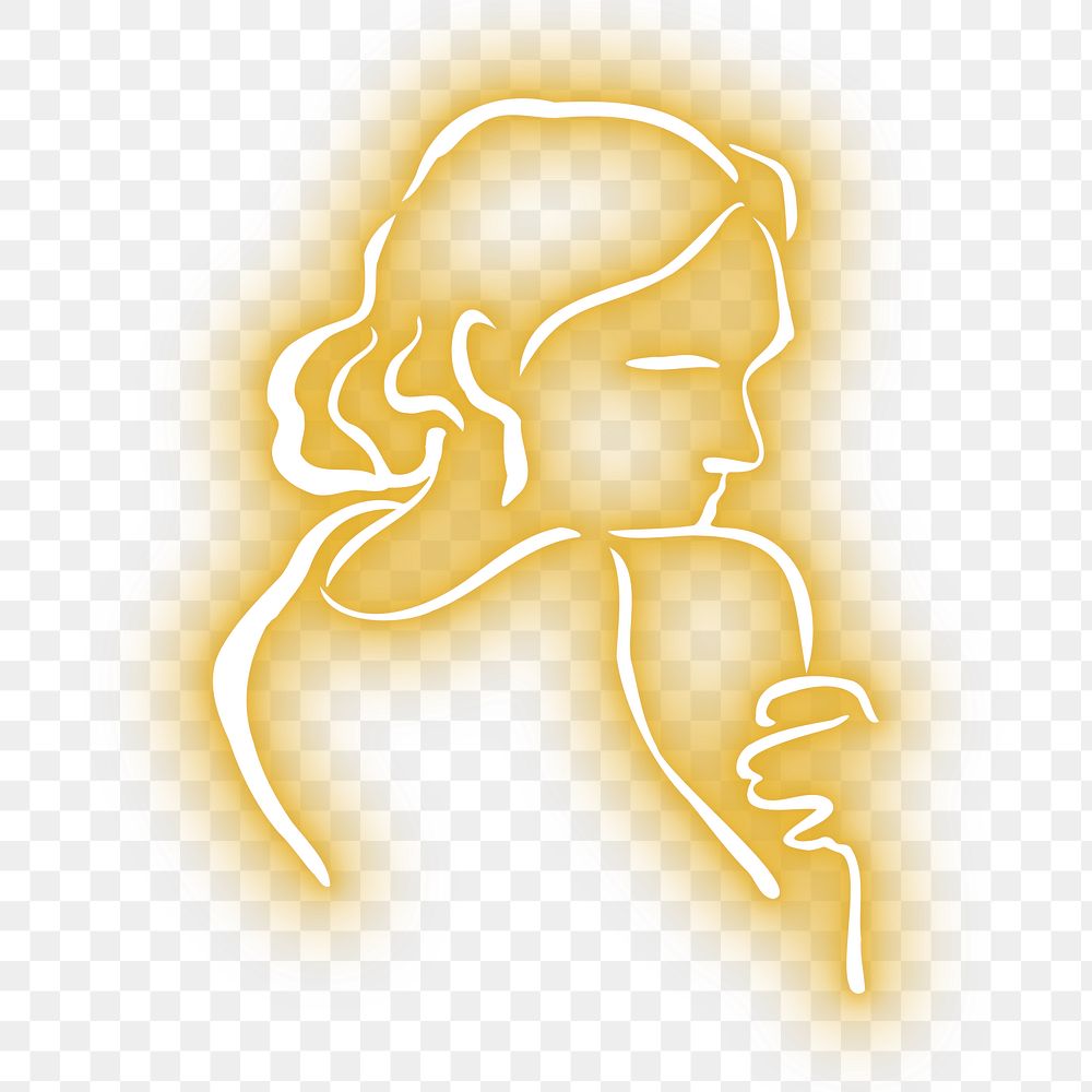 PNG neon yellow woman illustration, transparent background