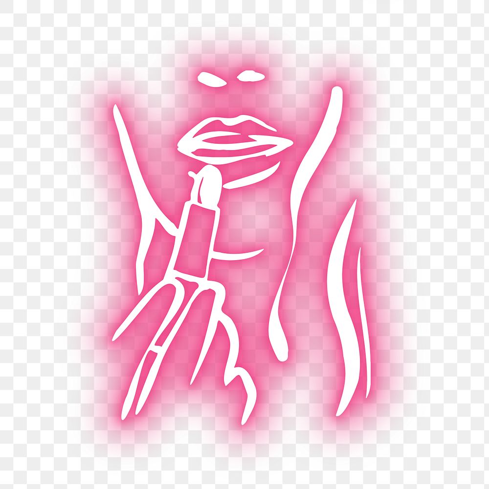 PNG neon pink woman illustration, transparent background