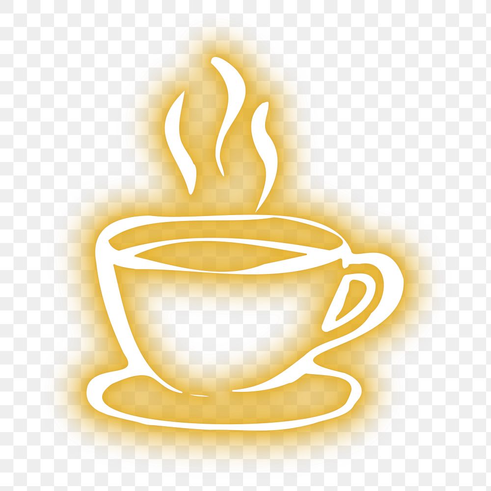 PNG neon yellow coffee illustration, transparent background