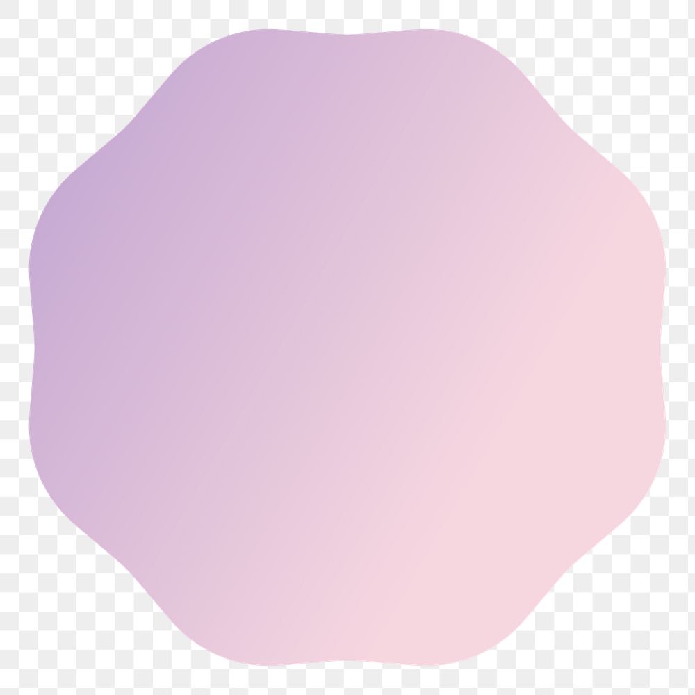 PNG jagged octagon badge, gradient pink and orange pastel  transparent background