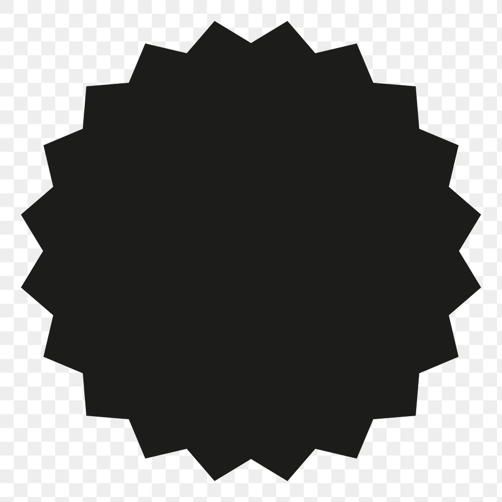 PNG black circle, jagged shape transparent background