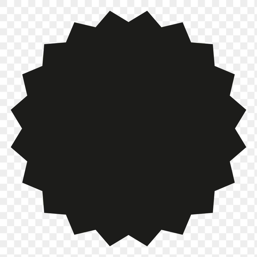 PNG black circle, jagged shape transparent background