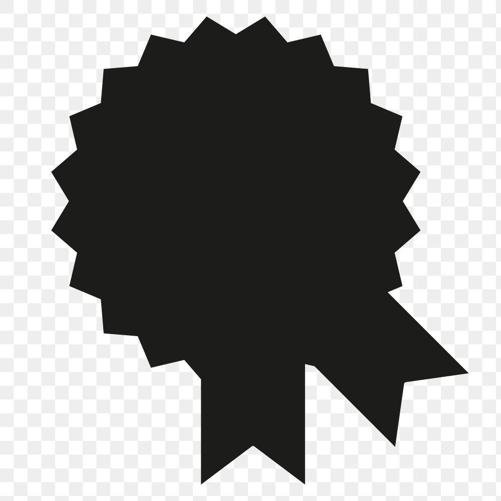 PNG black award badge, transparent background
