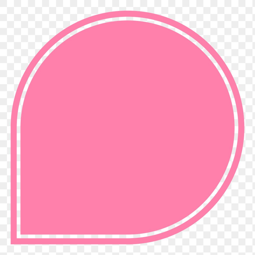 PNG pink badge, simple bubble speech  transparent background