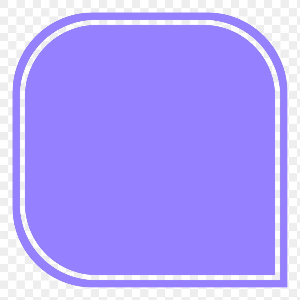 PNG squared purple bubble speech, simple badge  transparent background