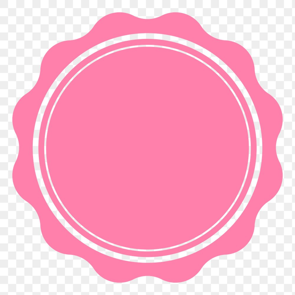 PNG jagged pink circle, simple badge  transparent background