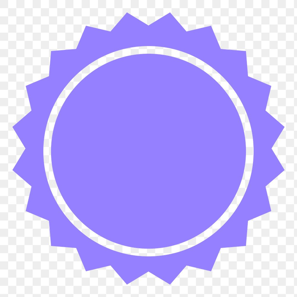 PNG jagged purple circle, simple badge  transparent background