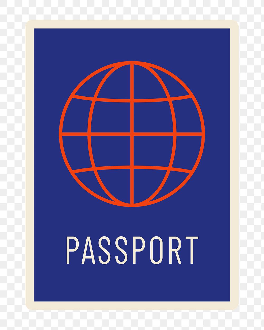 PNG blue passport travel icon, transparent background