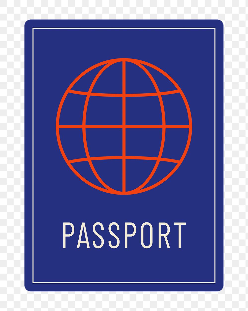 PNG blue travel passport icon, transparent background