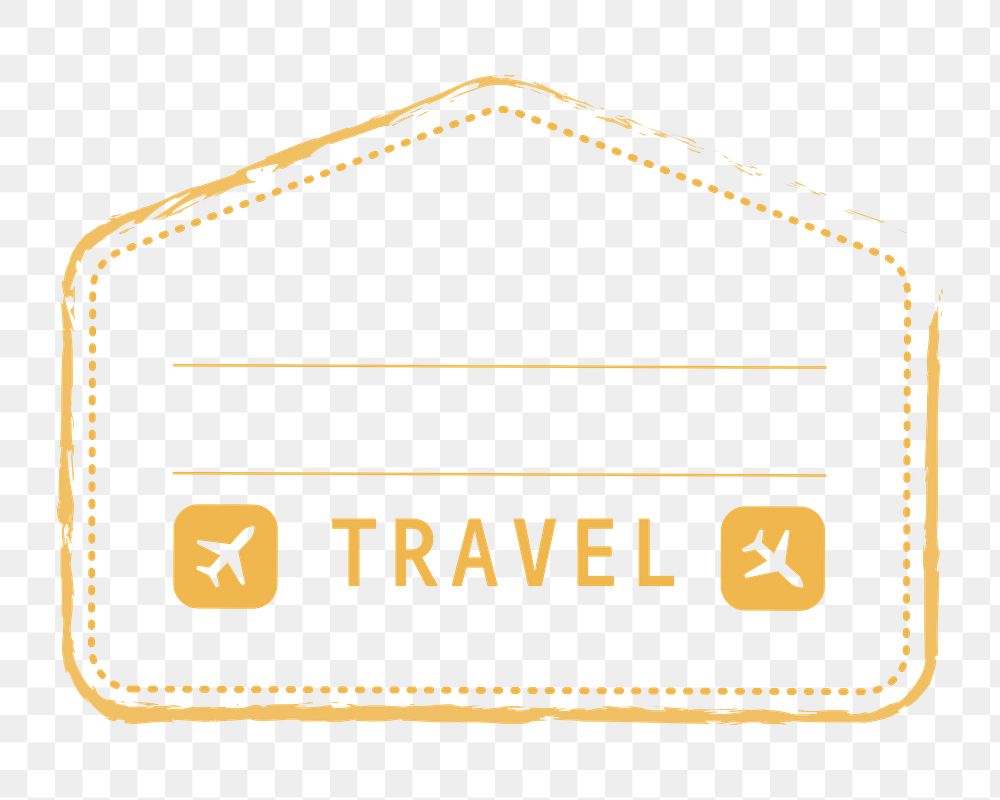 PNG yellow geometric travel badge, transparent background