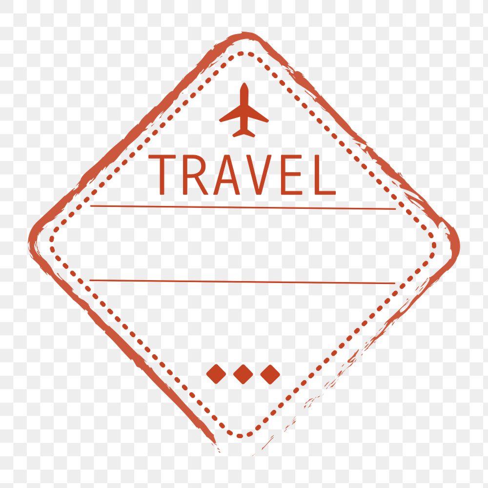 PNG red travel outline badge, transparent background