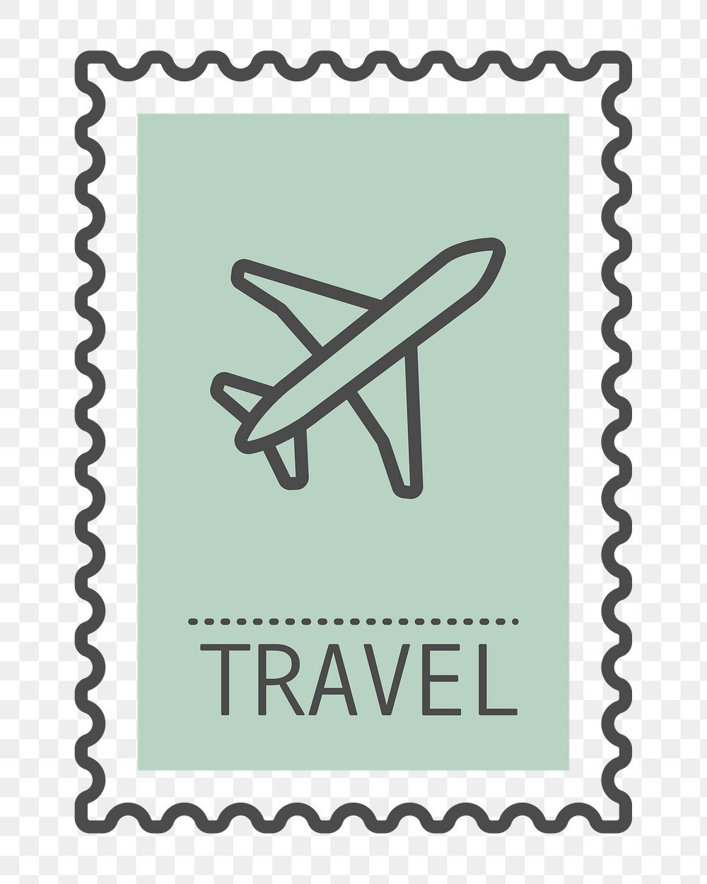 PNG pastel travel stamp icon, transparent background