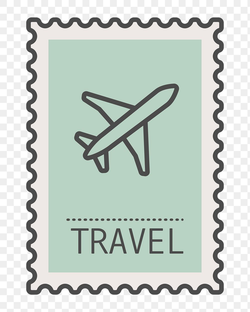 PNG pastel travel stamp icon, transparent background