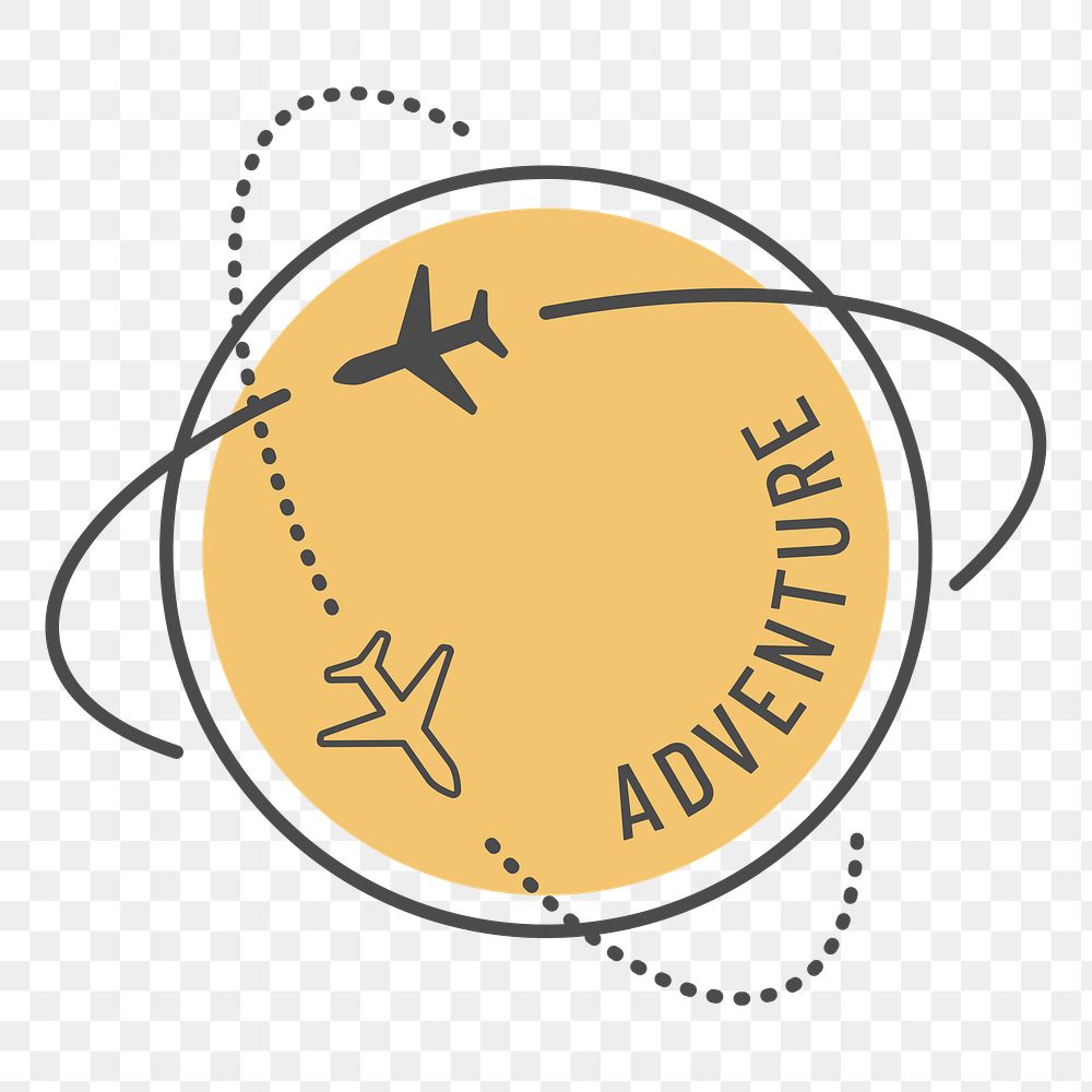 PNG yellow air travel icon, transparent background